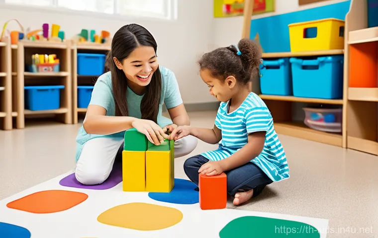 유아교육지도사 실무 교육 과정 사례 - Image Prompt 1: Creative Playtime in a Vibrant Preschool Classroom** 유아교육지도사 실무 교육 과정 사례 - Image Prompt 1: Creative Playtime in a Vibrant Preschool Classroom**
