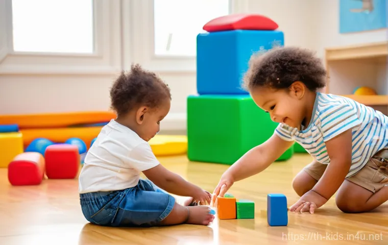 유아교육지도사 자격증 시험의 중요 과목 정리 - A diverse group of cheerful toddlers and preschoolers (ages 2-5) engaging in free play and explorati...