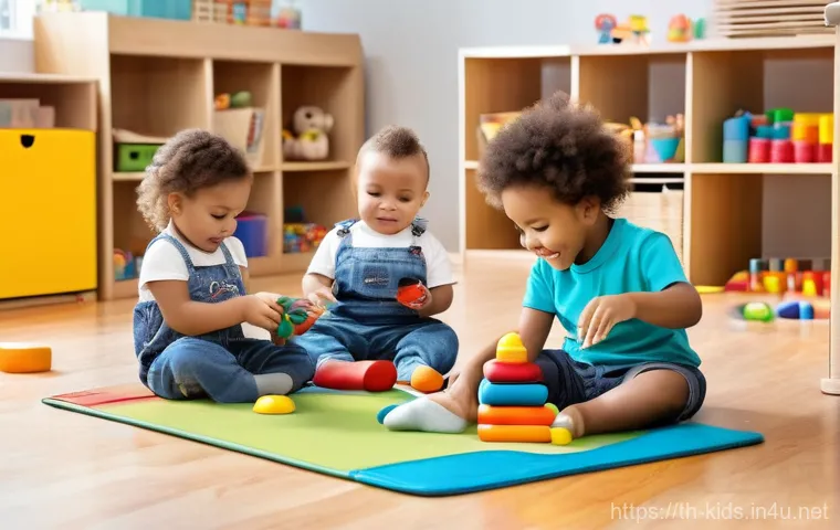 유아교육지도사 자격증 시험의 중요 과목 정리 - A group of diverse preschoolers (ages 3-5) deeply engaged in a creative art activity using natural a... 유아교육지도사 자격증 시험의 중요 과목 정리 - A group of diverse preschoolers (ages 3-5) deeply engaged in a creative art activity using natural a...