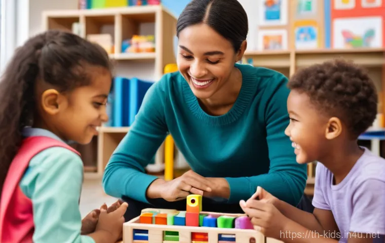 유아교육지도사 자격증 취득 후 연봉 협상 사례 - **Prompt:** A warm and inviting kindergarten classroom filled with natural light. A kind, profession...
