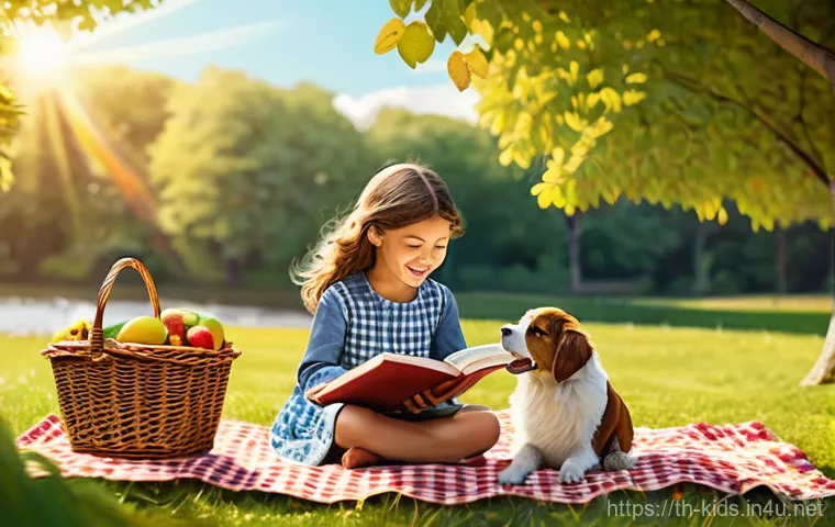 유아교육지도사 자격증 공부 중 놓치기 쉬운 것 - **Prompt 1: "A tranquil outdoor scene featuring a family enjoying a picnic in a sun-dappled park. Th...