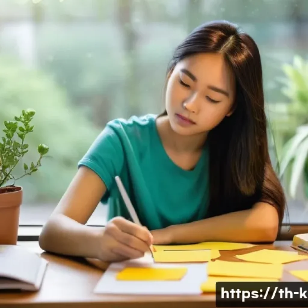 유아교육지도사 자격증 시험 합격을 위한 유용한 팁 - **Prompt 1: Focused Study Session with Self-Care Elements**
    "A young Thai woman, in her early tw...