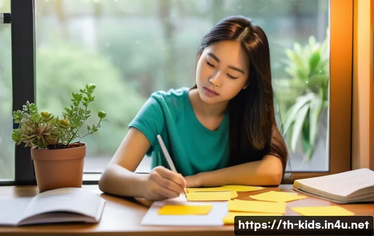 유아교육지도사 자격증 시험 합격을 위한 유용한 팁 - **Prompt 1: Focused Study Session with Self-Care Elements**
    "A young Thai woman, in her early tw...