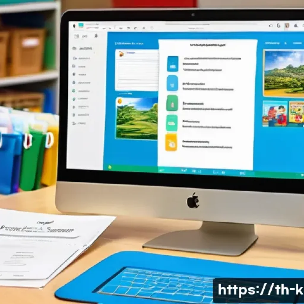 유아교육지도사 경력 관리 및 정리법 - A professional early childhood teacher’s organized workspace showing neatly arranged physical and di...