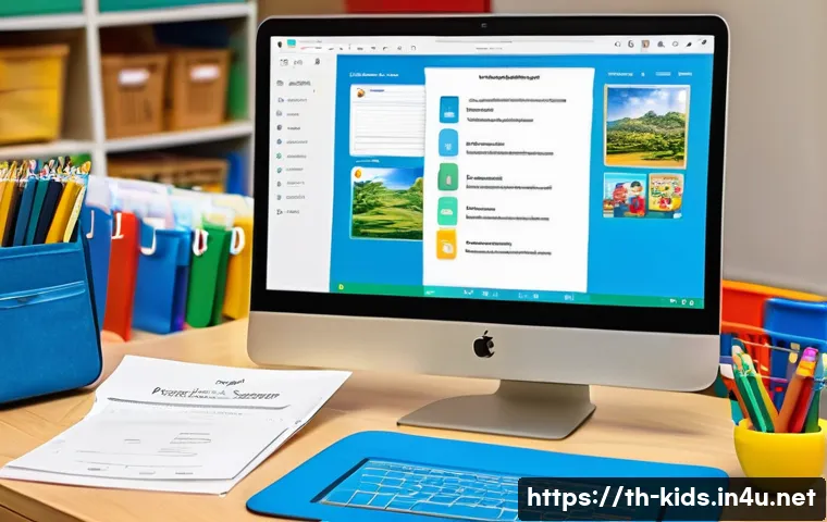 유아교육지도사 경력 관리 및 정리법 - A professional early childhood teacher’s organized workspace showing neatly arranged physical and di...